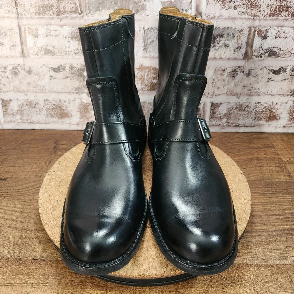 TIMBERLAND BLACK LEATHER ZIP BOOTS MENS 10